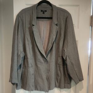 NWOT Torrid Sz 6 Light Grey Soft Lined Blazer Jacket Office ✨️ Damn Girl U Fine